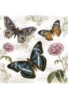  Salvetes taureņi Butterflies on Retro Background 1pac