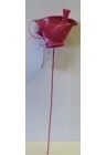   Dekors mini lejkanniņa ar putniņu rozā uz kātiņa 31cm