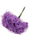  Puķu buntīte rozītes mīkstās ar tillu violetas 1bunt.