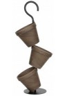  Puķu podi keramikas pelēki statīvā iekarami 53.5cm