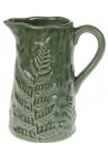  Krūze keramikas zaļa ar papardes lapu motīvu 14cm