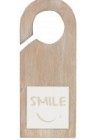  Koka uzraksts durvju rokturim Smile 8x20cm