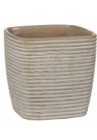  Puķu pods keramikas kašpo balts ar strīpām 11.5cm