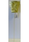  Dekors mini spainītis ar taurenīti dzeltens uz kātiņa 32cm