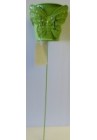  Dekors mini spainītis ar taurenīti gaiši zaļš uz kātiņa 32cm