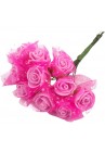  Puķu buntīte rozītes mīkstās ar tillu rozā 1bunt.