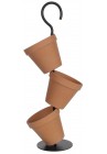  Puķu podi keramikas terakota statīvā iekarami 53.5cm