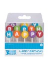  Tortes svecītes baloni ar uzrakstu HAPPY BIRTHDAY 13gab