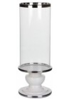  Svečturis porcelāna balts glancēts ar stikla kupolu 29cm